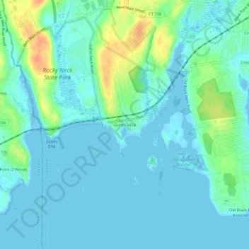 Mappa topografica Giants Neck, altitudine, rilievo