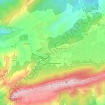 Mappa topografica Le Corps-de-Ville, altitudine, rilievo