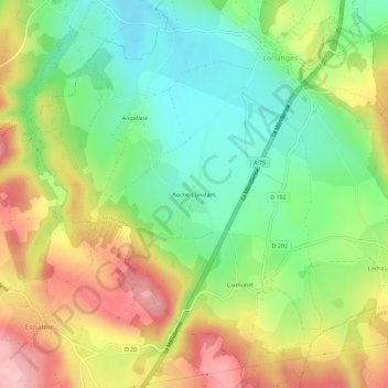 Mappa topografica Roche-Constant, altitudine, rilievo