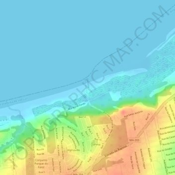 Mappa topografica Praia_do_Olho_de_Porco, altitudine, rilievo