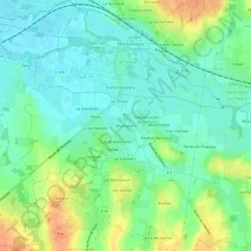 Mappa topografica Montaplan, altitudine, rilievo
