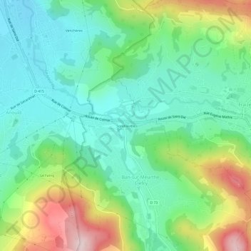 Mappa topografica Sondreville, altitudine, rilievo