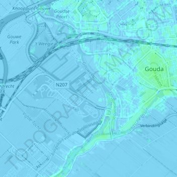 Mappa topografica Broekhuizen, altitudine, rilievo