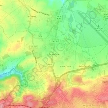 Mappa topografica Campo Raso, altitudine, rilievo