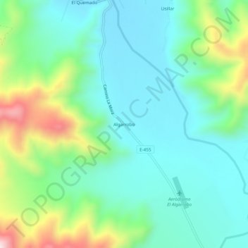 Mappa topografica Algarrobo, altitudine, rilievo