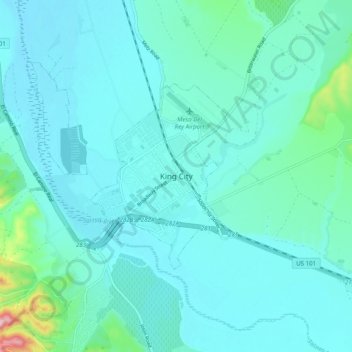 Mappa topografica King City, altitudine, rilievo