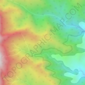 Mappa topografica El Desierto, altitudine, rilievo