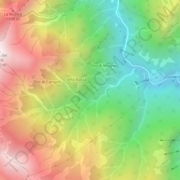 Mappa topografica Alpe sn14, altitudine, rilievo