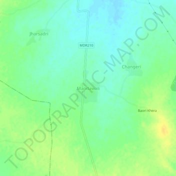 Mappa topografica Mandawali, altitudine, rilievo