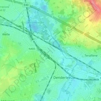 Mappa topografica Leeuwbrug, altitudine, rilievo