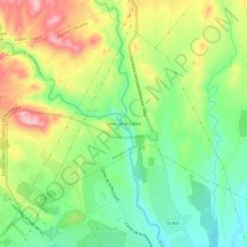Mappa topografica Cases de la Culata, altitudine, rilievo