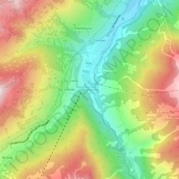 Mappa topografica Pattemouche, altitudine, rilievo