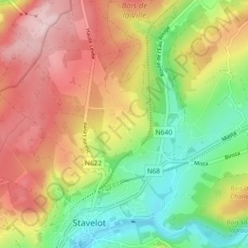 Mappa topografica Amermont, altitudine, rilievo