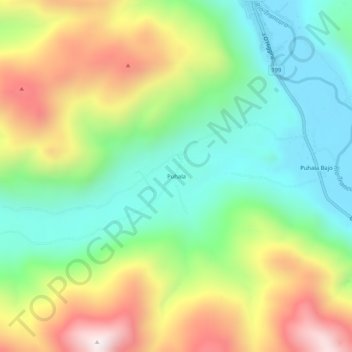 Mappa topografica Puhala, altitudine, rilievo