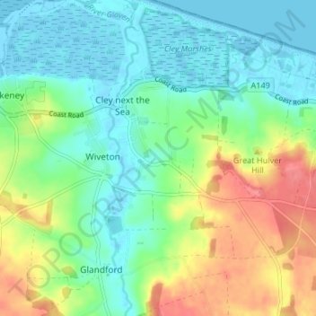 Mappa topografica Newgate, altitudine, rilievo