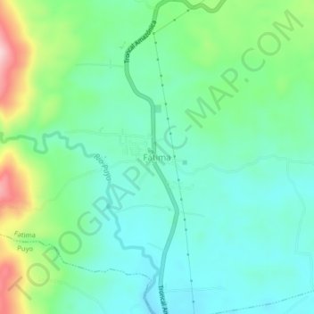 Mappa topografica Fátima, altitudine, rilievo