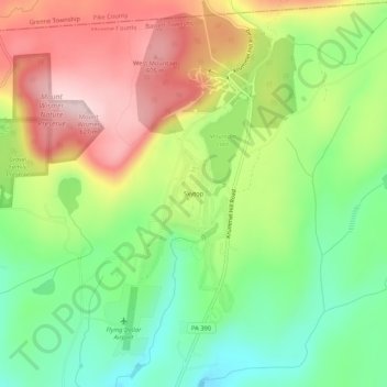 Mappa topografica Skytop, altitudine, rilievo