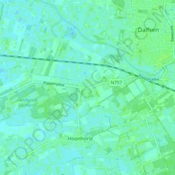 Mappa topografica Emmen, altitudine, rilievo