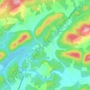 Mappa topografica Paulette, altitudine, rilievo