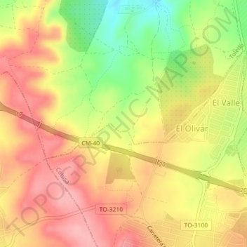 Mappa topografica Las Alcubillas, altitudine, rilievo