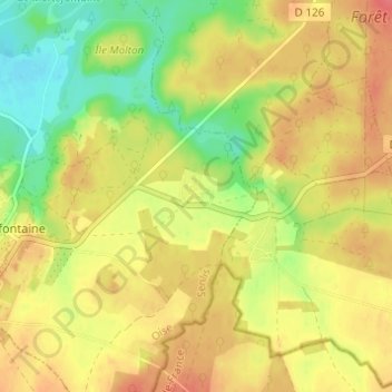 Mappa topografica Montaby, altitudine, rilievo