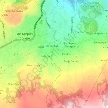 Mappa topografica Zacatongo, altitudine, rilievo