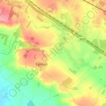 Mappa topografica Stonebridge Green, altitudine, rilievo