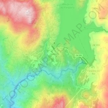 Mappa topografica Sirvozelo, altitudine, rilievo