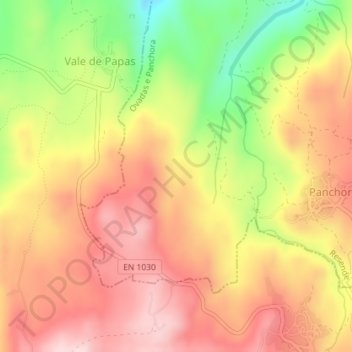 Mappa topografica Serra da Gralheira, altitudine, rilievo