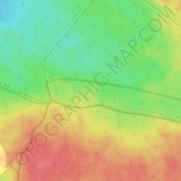 Mappa topografica La Rabida, altitudine, rilievo