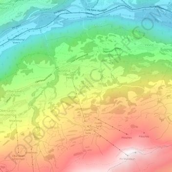 Mappa topografica Surcuolm, altitudine, rilievo