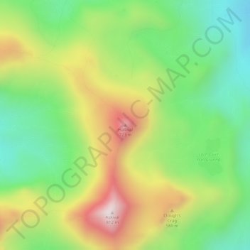 Mappa topografica Hallival, altitudine, rilievo