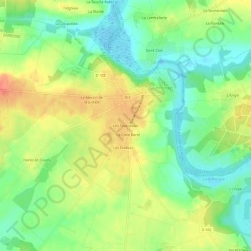 Mappa topografica Les Fourneaux, altitudine, rilievo
