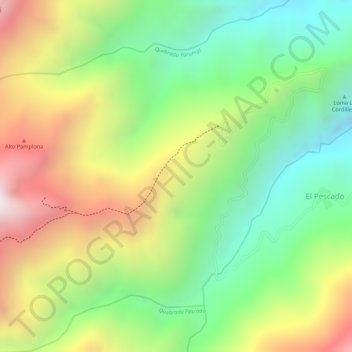 Mappa topografica El Camelo, altitudine, rilievo