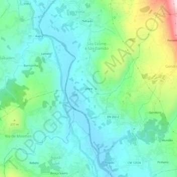Mappa topografica Zebra, altitudine, rilievo