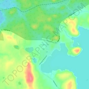 Mappa topografica Larder Lake, altitudine, rilievo