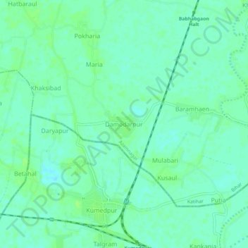 Mappa topografica Damodarpur, altitudine, rilievo