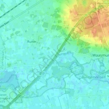 Mappa topografica Neerstraat, altitudine, rilievo