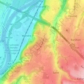 Mappa topografica Rabosée, altitudine, rilievo