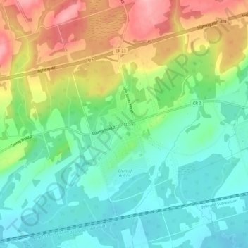 Mappa topografica Grafton, altitudine, rilievo