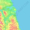 Mappa topografica Sunderland, altitudine, rilievo