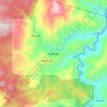 Mappa topografica Sadanga, altitudine, rilievo