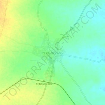 Mappa topografica Peddakurapadu, altitudine, rilievo