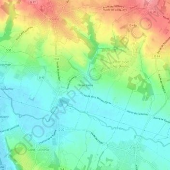 Mappa topografica Plaine Basse, altitudine, rilievo