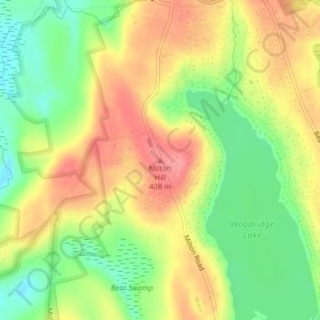 Mappa topografica Milton Hill, altitudine, rilievo
