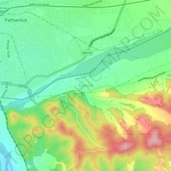 Mappa topografica Damtal, altitudine, rilievo
