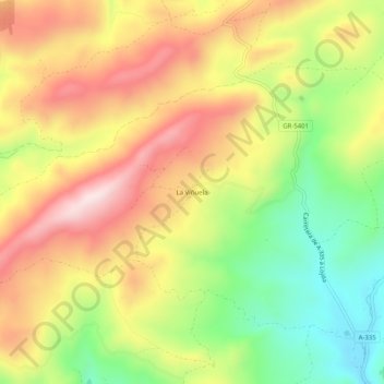 Mappa topografica La Viñuela, altitudine, rilievo