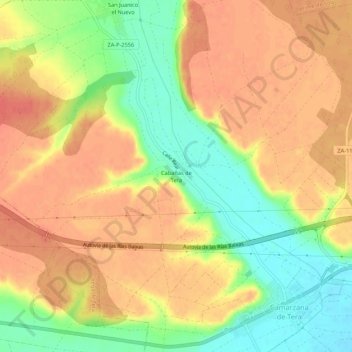 Mappa topografica Cabañas de Tera, altitudine, rilievo