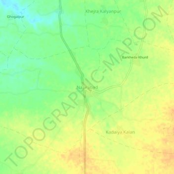 Mappa topografica Nazirabad, altitudine, rilievo