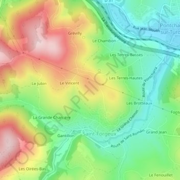 Mappa topografica Le Ruy, altitudine, rilievo